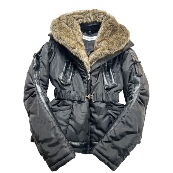 Steve Madden Size S Jacket Faux Fur Collar Quilted‎ Puffer - Picture 1 of 13